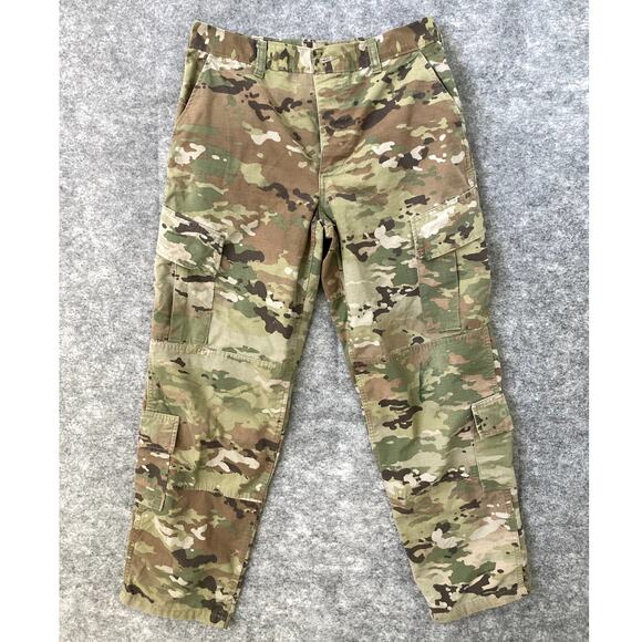 Army camouflage cargo pants combat uniform button fly Unisex trousers - Picture 1 of 10